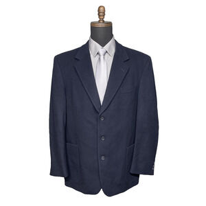 Vtg 90s Jean Paul Germain Paris Mens 44R Wool Like Sport Coat Blazer Navy Poland
